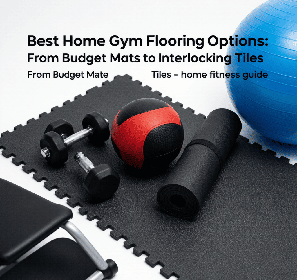 Best Home Gym Flooring Options: From Budget Mats to Interlocking Tiles - home fitness guide illustration