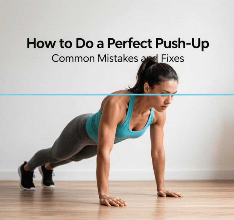 How to Do a Perfect Push-Up: Common Mistakes and Fixes - home fitness guide illustration