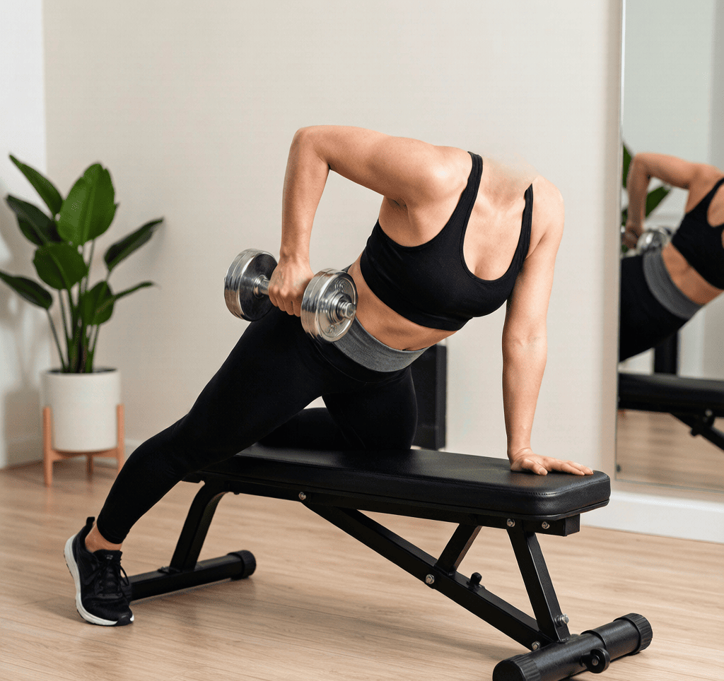 Proper dumbbell row form