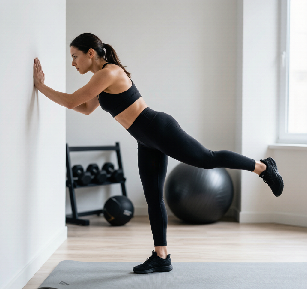 Person doing forward leg swings
