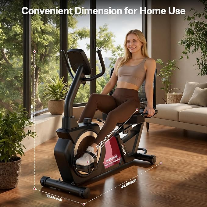 JOROTO JH50 recumbent exercise bike 16-level magnetic resistance knob