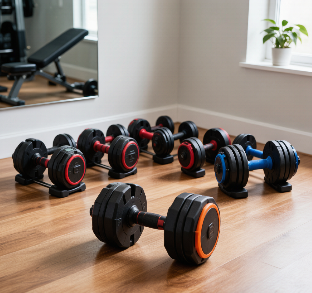 Collection adjustable dumbbells display