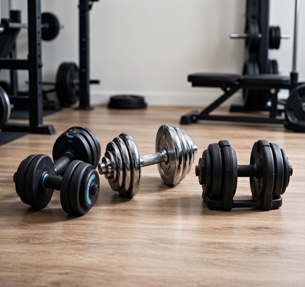 Three adjustable dumbbells comparison
