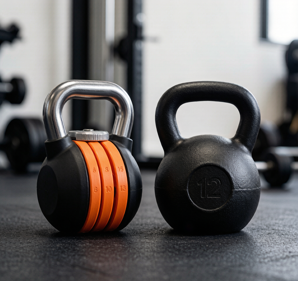 Adjustable vs cast iron kettlebell