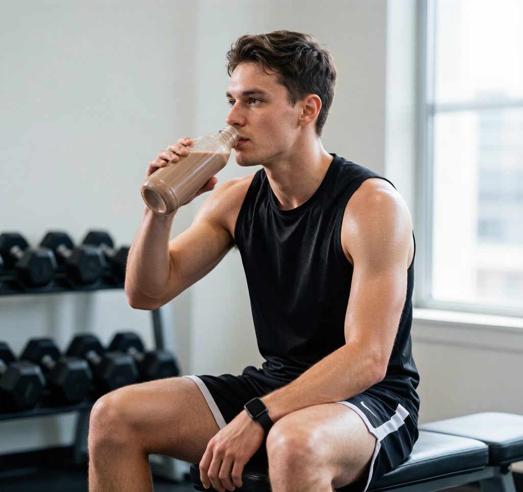 Drinking chocolate milk post-workout