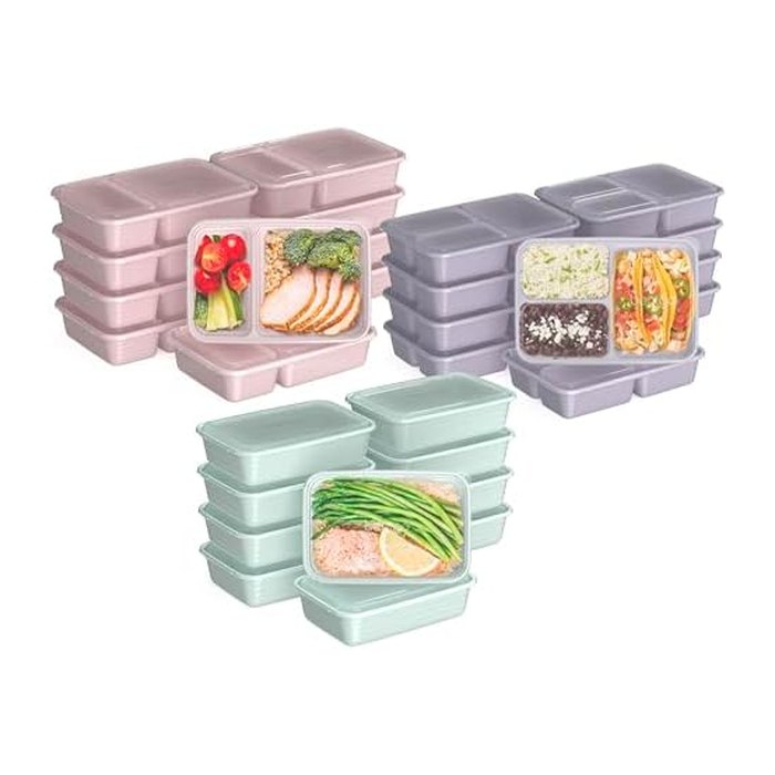 Bentgo Prep Meal Prep Kit, 1, 2 3-Compartment Containers, 60 Piece Set | Portio