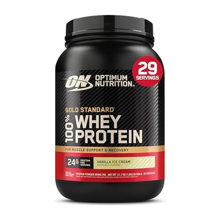 Optimum Nutrition Gold Standard 100% Whey Protein Powder, Vanilla Ice Cream, 2 P