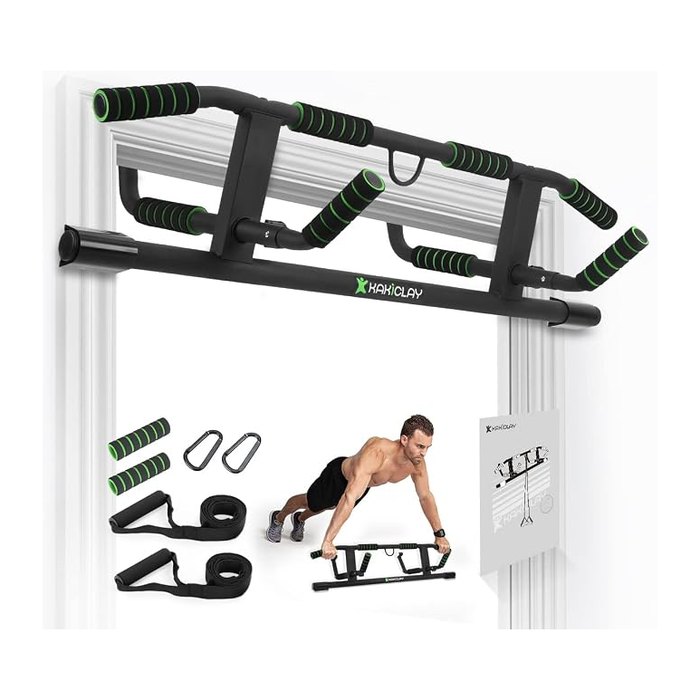 KAKICLAY 2026 Upgrade Multi-Grip Pull Up Bar with Smart Larger Hooks Technology