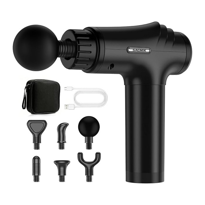 Massage Gun, 30 Speeds, 6 Heads, Quiet Deep Tissue Muscle Massager | Mini handhe