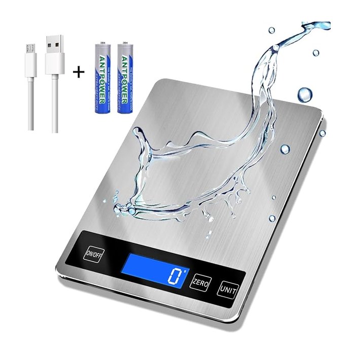 33lb Food Scale, Digital Kitchen Scale for Cooking Baking | Waterproof Stainless
