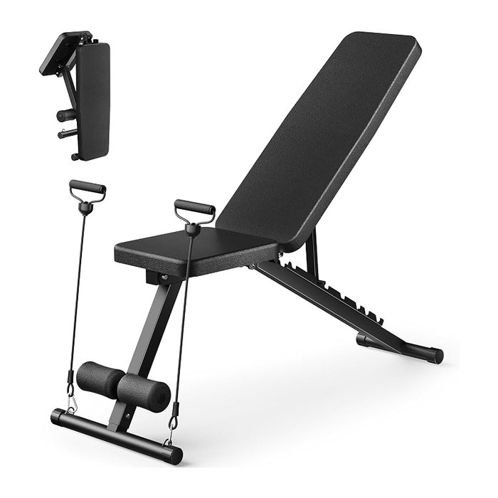 Adjustable Weight Bench for Home Gym, Foldable Workout Bench for Full Body Fitne