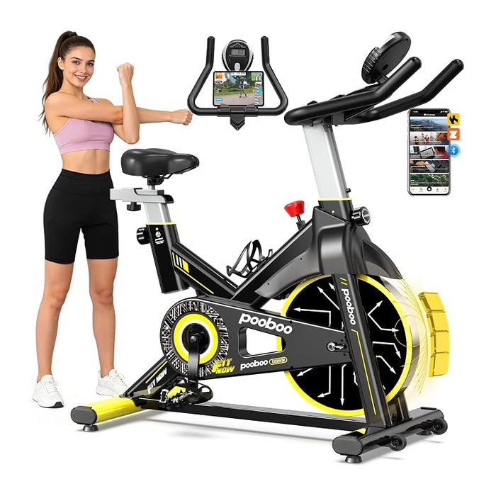 Exercise Bike,Stationary Bike for Home,Magnetic Indoor App Cycling Bike | Low No
