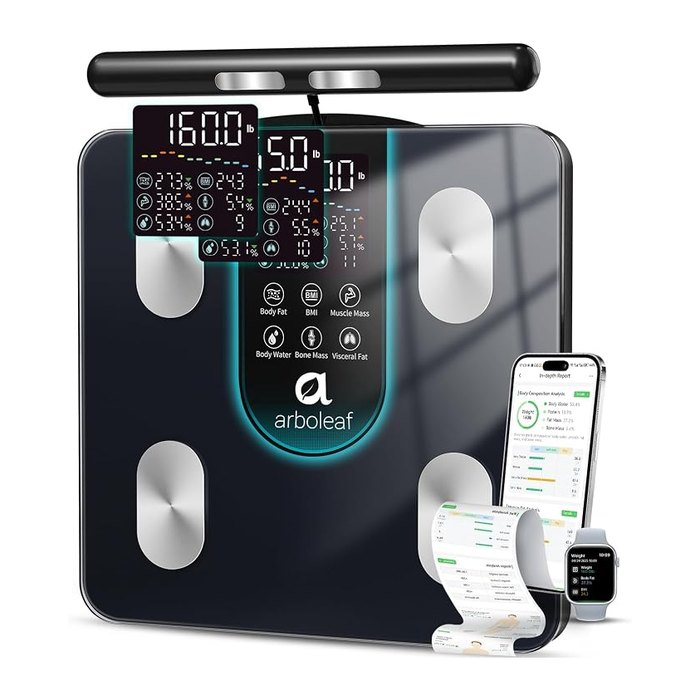 arboleaf Smart Scale for Body Weight, 8-Electrode Scale with Handle | App unlock