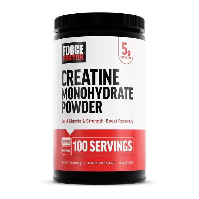 Force Factor Creatine Monohydrate Powder, 5g Dose, Micronized | Support Muscle G