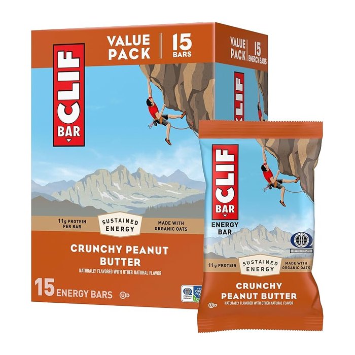 CLIF BAR Protein Energy Bars, Crunchy Peanut Butter, 15ct